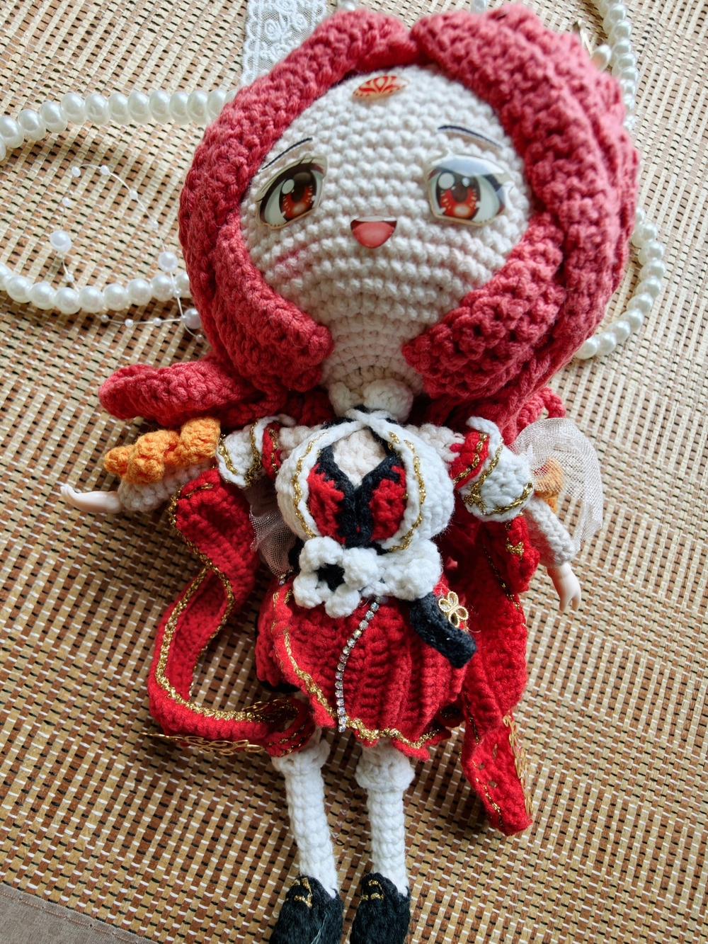 Cute Red Crochet Doll Crossbody Bag - Women - Picture 12 of 12